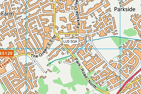 LU5 5GA map - OS VectorMap District (Ordnance Survey)
