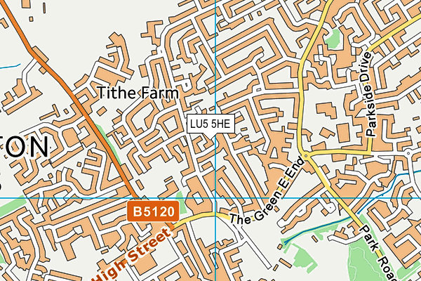 LU5 5HE map - OS VectorMap District (Ordnance Survey)