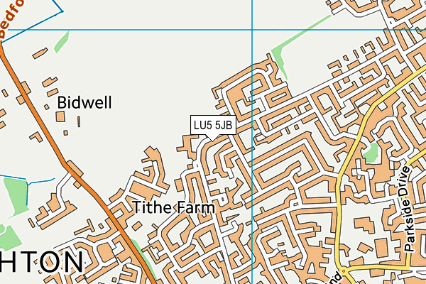 Tithe Farm Primary School map (LU5 5JB) - OS VectorMap District (Ordnance Survey)