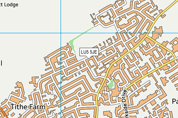 LU5 5JE map - OS VectorMap District (Ordnance Survey)