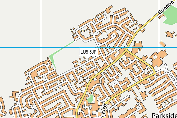 LU5 5JF map - OS VectorMap District (Ordnance Survey)