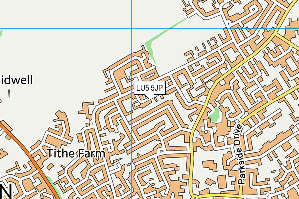 LU5 5JP map - OS VectorMap District (Ordnance Survey)