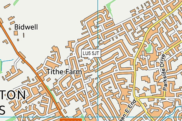 LU5 5JT map - OS VectorMap District (Ordnance Survey)