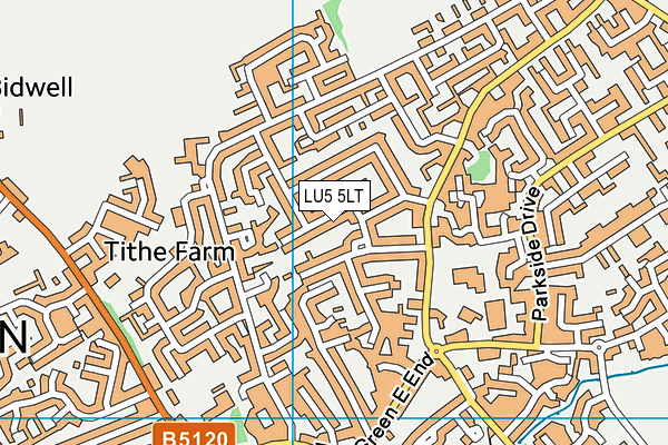 LU5 5LT map - OS VectorMap District (Ordnance Survey)