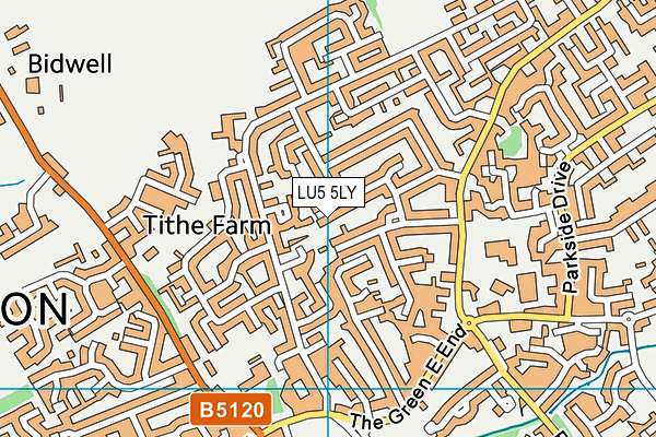 LU5 5LY map - OS VectorMap District (Ordnance Survey)
