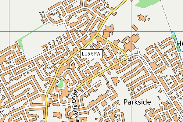 LU5 5PW map - OS VectorMap District (Ordnance Survey)