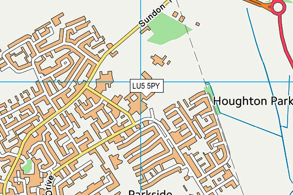Central Bedfordshire College (Houghton Regis) map (LU5 5PY) - OS VectorMap District (Ordnance Survey)