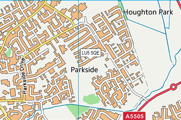 Parkside Drive Recreation Ground map (LU5 5QE) - OS VectorMap District (Ordnance Survey)