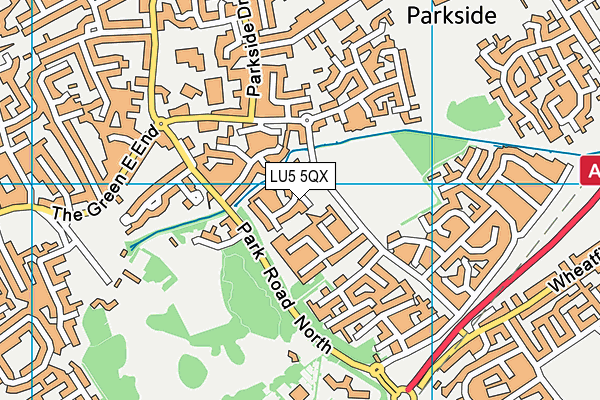 LU5 5QX map - OS VectorMap District (Ordnance Survey)
