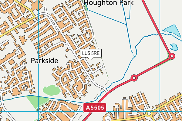 LU5 5RE map - OS VectorMap District (Ordnance Survey)