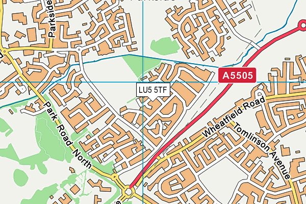 LU5 5TF map - OS VectorMap District (Ordnance Survey)