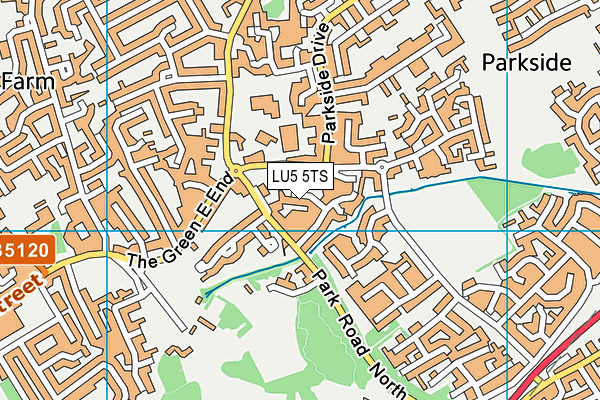 LU5 5TS map - OS VectorMap District (Ordnance Survey)