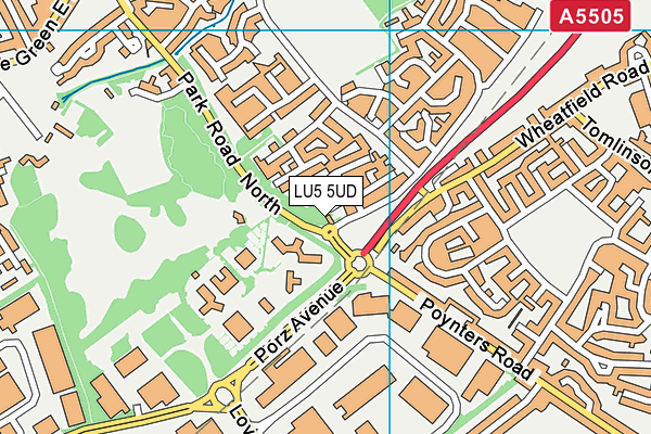 LU5 5UD map - OS VectorMap District (Ordnance Survey)
