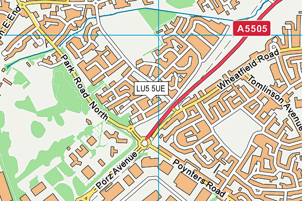 LU5 5UE map - OS VectorMap District (Ordnance Survey)