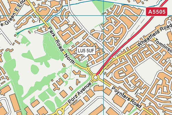 LU5 5UF map - OS VectorMap District (Ordnance Survey)