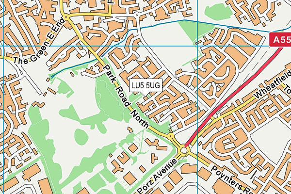 LU5 5UG map - OS VectorMap District (Ordnance Survey)