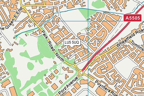 LU5 5UQ map - OS VectorMap District (Ordnance Survey)