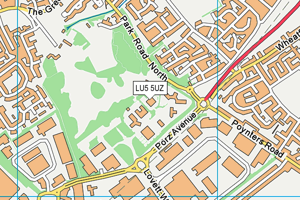 LU5 5UZ map - OS VectorMap District (Ordnance Survey)