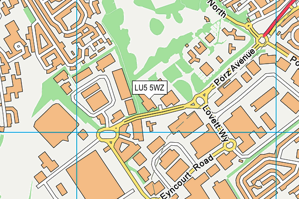 LU5 5WZ map - OS VectorMap District (Ordnance Survey)