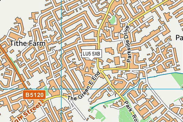 LU5 5XB map - OS VectorMap District (Ordnance Survey)