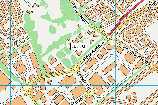 LU5 5XF map - OS VectorMap District (Ordnance Survey)