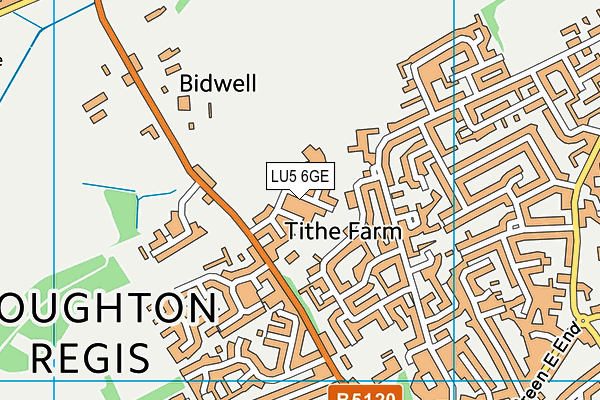 LU5 6GE map - OS VectorMap District (Ordnance Survey)