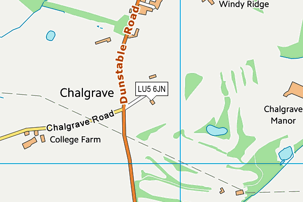 Chalgrave Manor Golf Club map (LU5 6JN) - OS VectorMap District (Ordnance Survey)