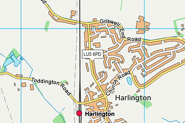 Harlington Lower School map (LU5 6PD) - OS VectorMap District (Ordnance Survey)