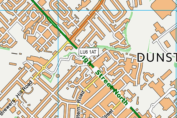 LU6 1AT map - OS VectorMap District (Ordnance Survey)