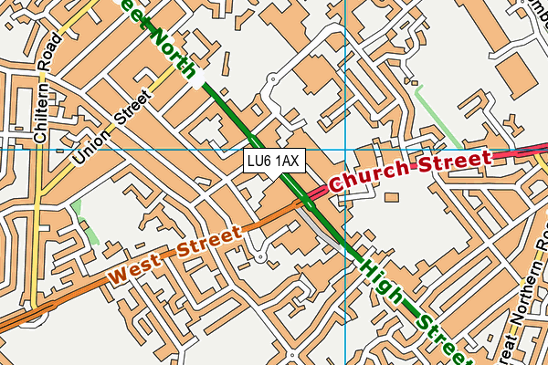 LU6 1AX map - OS VectorMap District (Ordnance Survey)