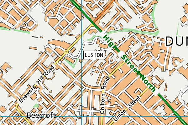 LU6 1DN map - OS VectorMap District (Ordnance Survey)