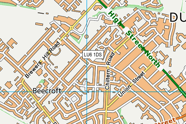 LU6 1DS map - OS VectorMap District (Ordnance Survey)
