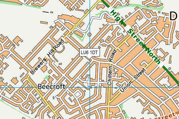 LU6 1DT map - OS VectorMap District (Ordnance Survey)