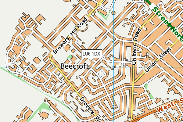 LU6 1DX map - OS VectorMap District (Ordnance Survey)