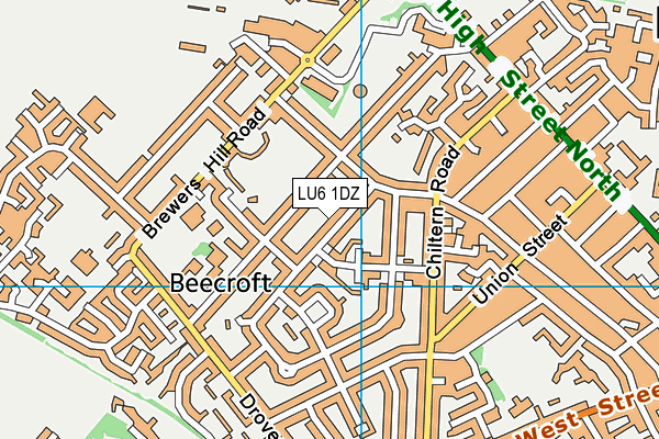 LU6 1DZ map - OS VectorMap District (Ordnance Survey)