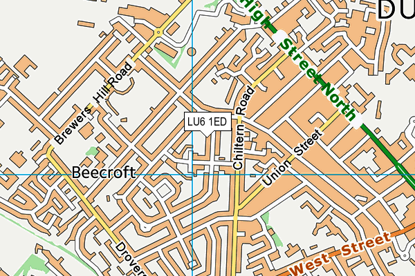 LU6 1ED map - OS VectorMap District (Ordnance Survey)