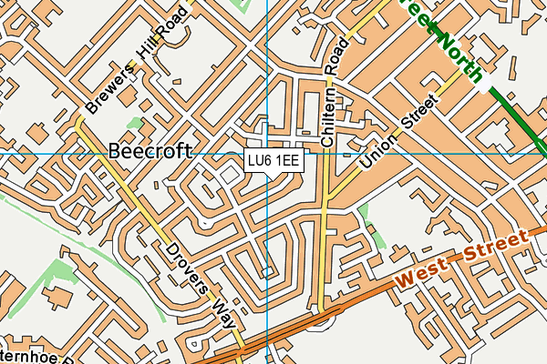 LU6 1EE map - OS VectorMap District (Ordnance Survey)