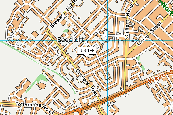 LU6 1EF map - OS VectorMap District (Ordnance Survey)