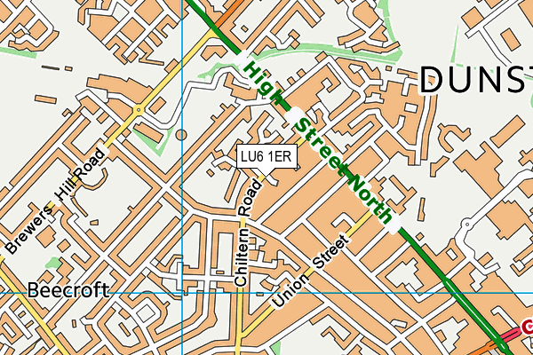 LU6 1ER map - OS VectorMap District (Ordnance Survey)