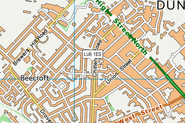 LU6 1ES map - OS VectorMap District (Ordnance Survey)