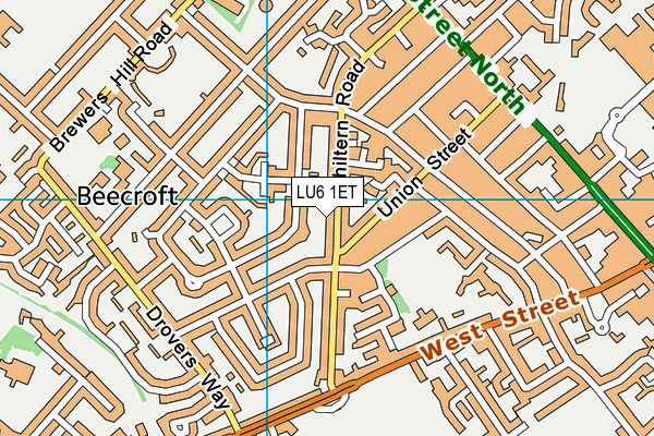 LU6 1ET map - OS VectorMap District (Ordnance Survey)