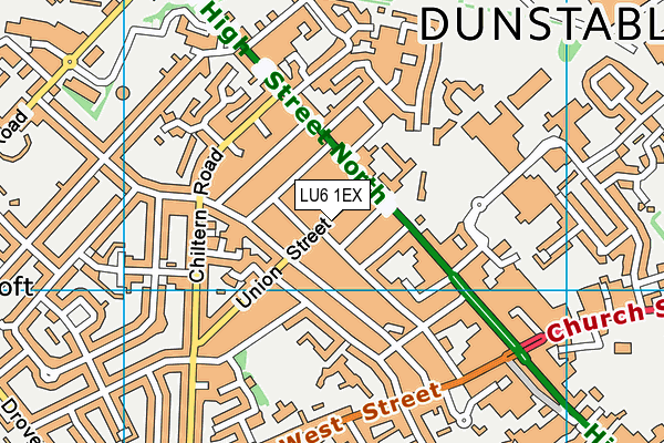 LU6 1EX map - OS VectorMap District (Ordnance Survey)