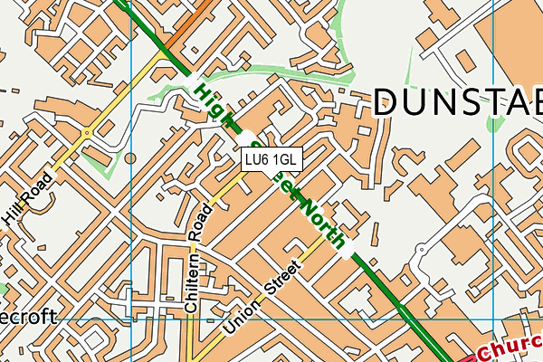 LU6 1GL map - OS VectorMap District (Ordnance Survey)