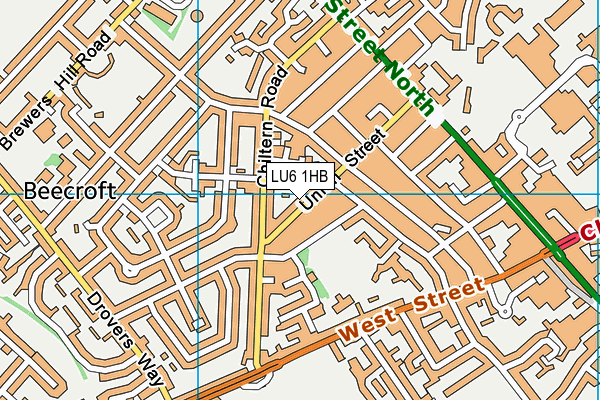 LU6 1HB map - OS VectorMap District (Ordnance Survey)