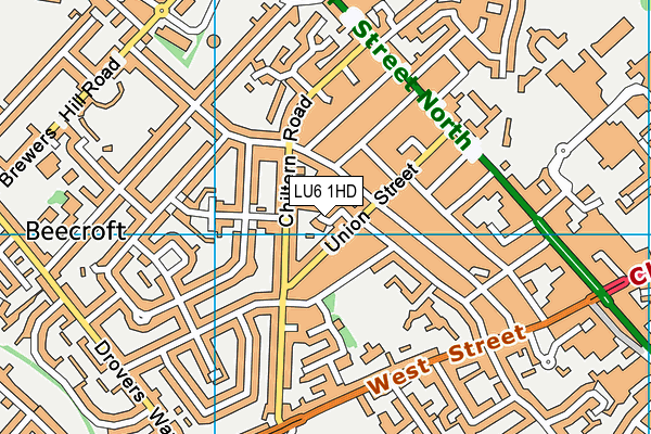 LU6 1HD map - OS VectorMap District (Ordnance Survey)