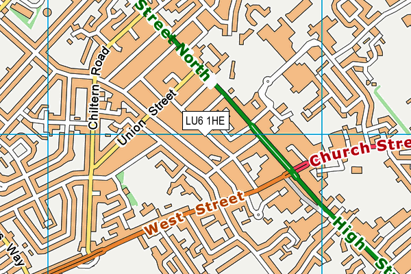 LU6 1HE map - OS VectorMap District (Ordnance Survey)