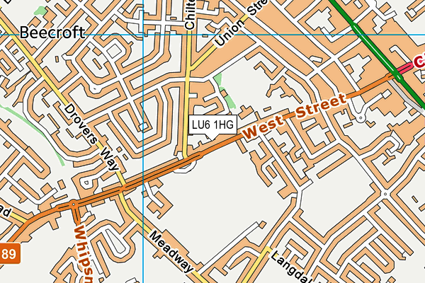 LU6 1HG map - OS VectorMap District (Ordnance Survey)