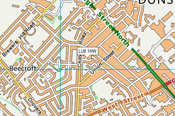 LU6 1HW map - OS VectorMap District (Ordnance Survey)