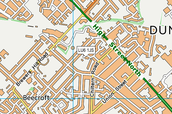 LU6 1JS map - OS VectorMap District (Ordnance Survey)