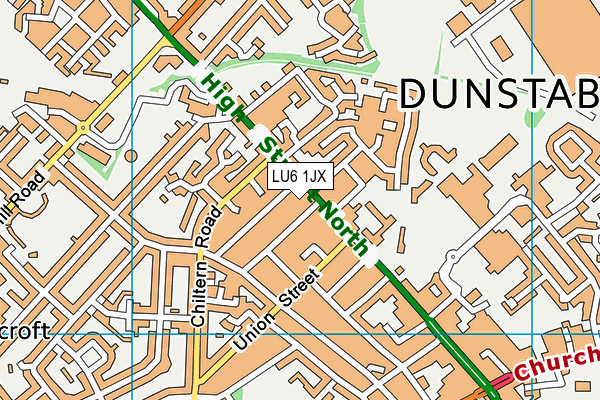 LU6 1JX map - OS VectorMap District (Ordnance Survey)